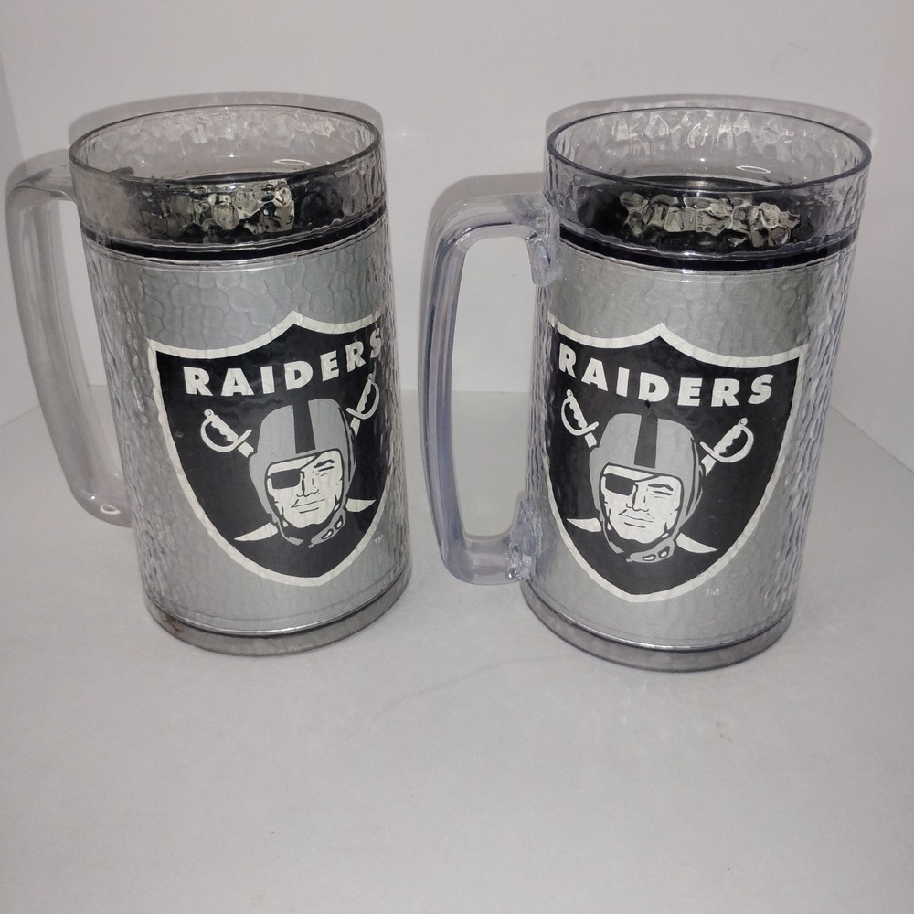 Oakland Raiders Team NFL Vintage ThermoServ Mug Football Helmet Logo Thermo Serv